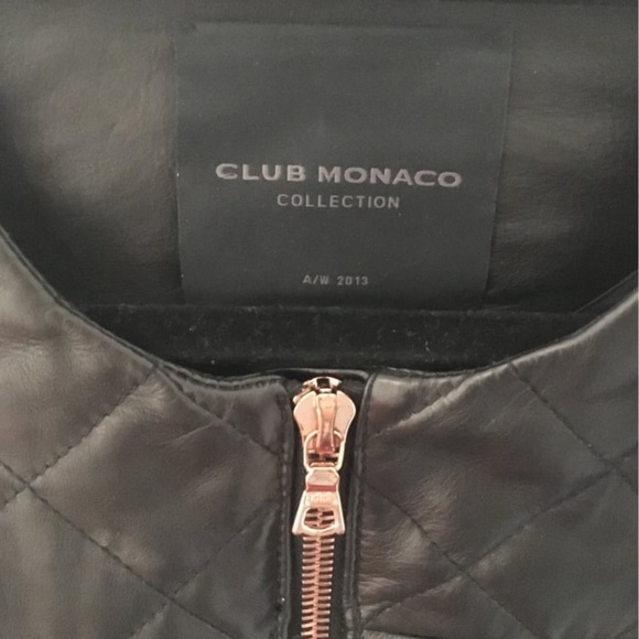Club Monaco Colletion Quilted Leather Jacket with Rose Gold Hardware - Picture 3 of 4